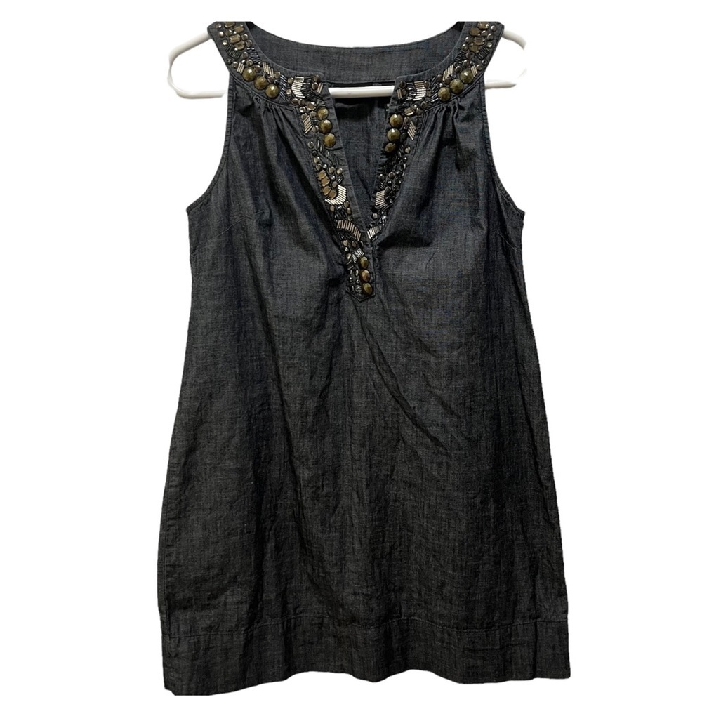 NEW YORK AND COMPANY 100% cotton mini dress with accents gems